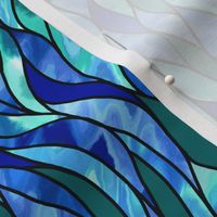 Stained Glass Waves—blue, small