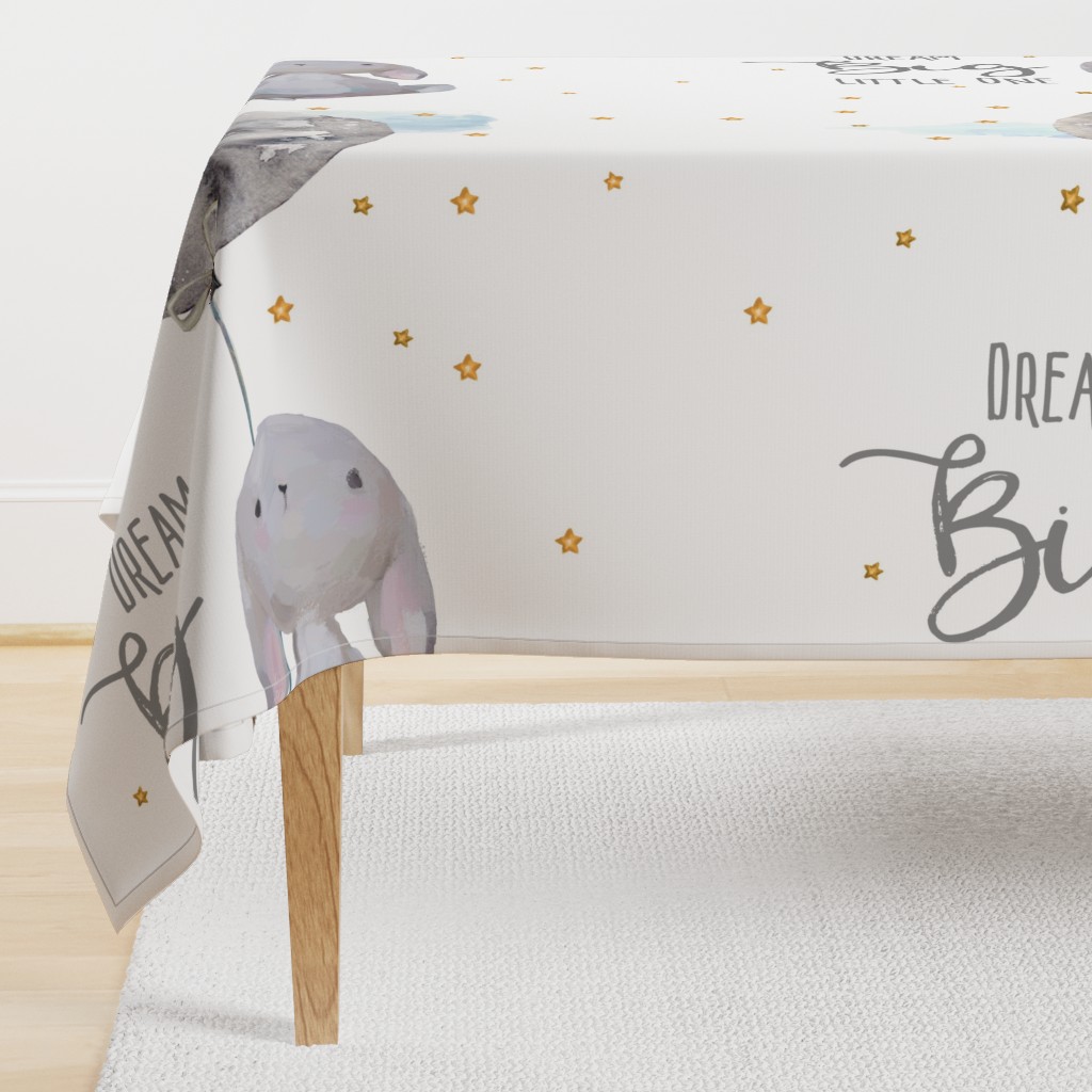 42"x36" Dream Big Little One Bunny with Gold Stars