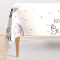 42"x36" Dream Big Little One Bunny with Gold Stars