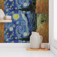 Tea Towel | Monet's Poppies + Starry Night Collage 2.0 