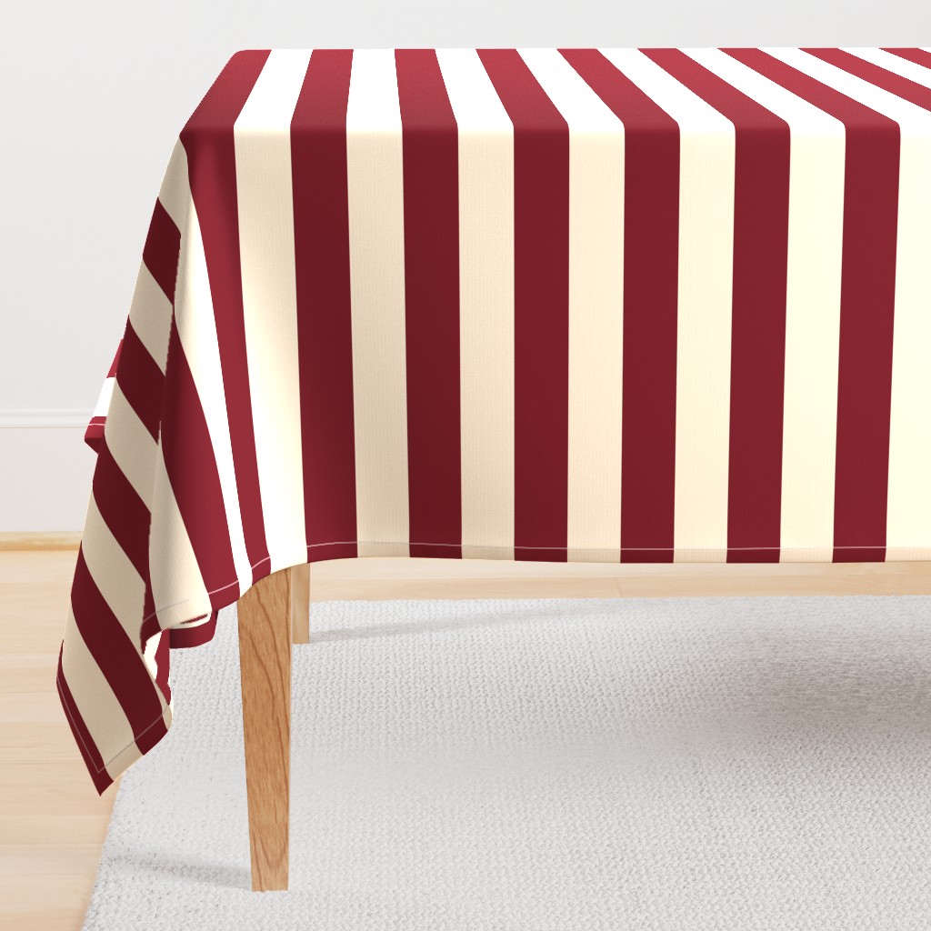 Deep Red and Cream Stripes | Nautical  (2 inch)