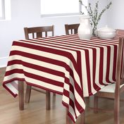 Deep Red and Cream Stripes | Nautical  (2 inch)