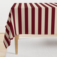 Deep Red and Cream Stripes | Nautical  (2 inch)