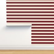 Deep Red and Cream Stripes | Nautical  (2 inch)