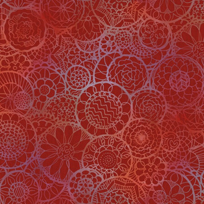 Red Mandala Flowers