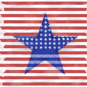 Stars And Stripes Distressed - Large
