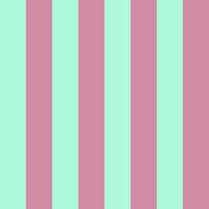 JP28 - Creamed Raspberry Pink and Minty Green basic stripe