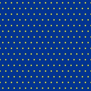 Blue and yellow polka dots