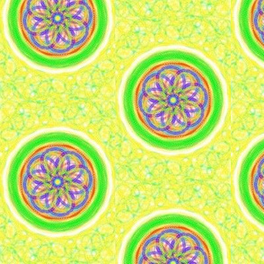 Loopy Flower Buttons on Citrus Zest