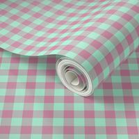 JP28 - Tiny Creamed Raspberry Pink and Minty Green buffalo plaid