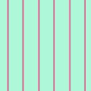 JP28 - Creamed Raspberry Pink and Minty Green Pinstripe