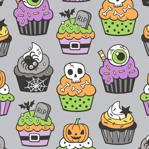 Halloween Fall Cupcakes on Grey