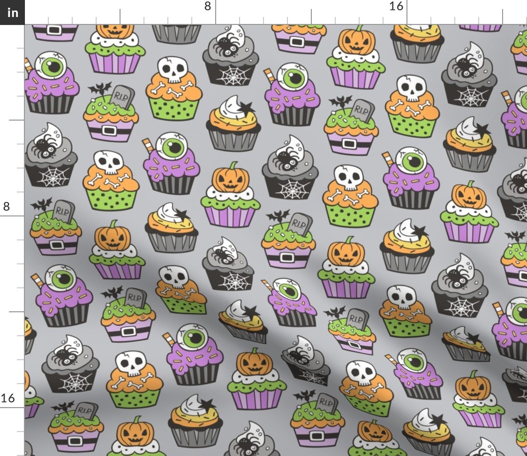 Halloween Fall Cupcakes on Grey