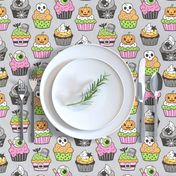 Halloween Fall Cupcakes Pink on Grey