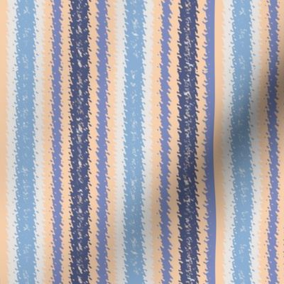 JP29 - Eggshell and Blue Jagged Stripes