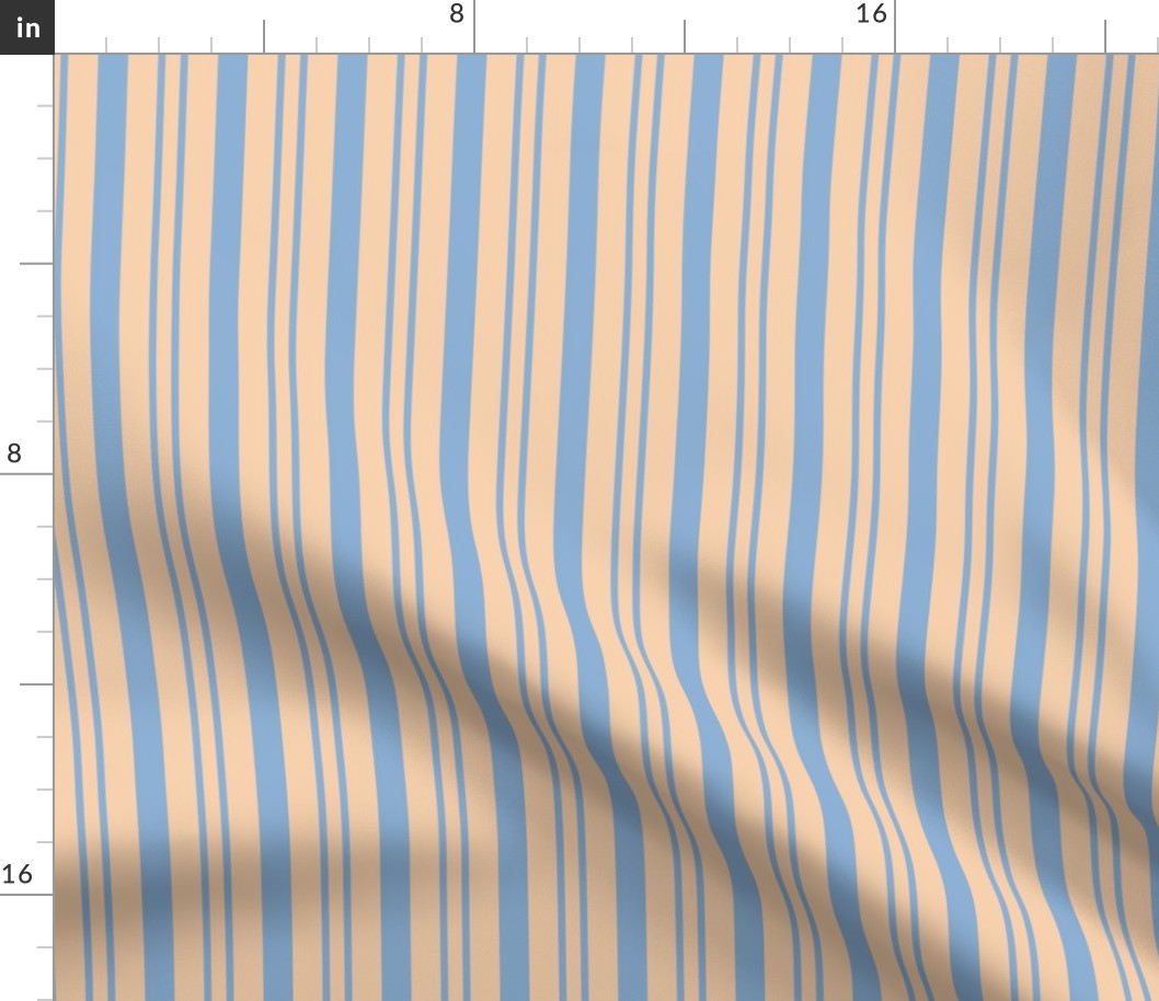 JP29 - Ecru and Robin's Egg Blue Rhythmic Stripe
