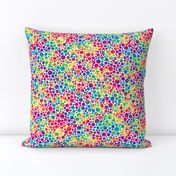 crazy rainbow dots on white - half size