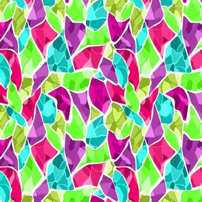 Bright abstract pattern of green pink crimson spots