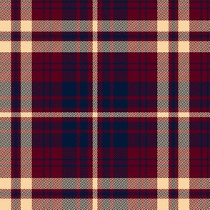 Prince Charles Edward tartan, 6" maroon-navy-champagne