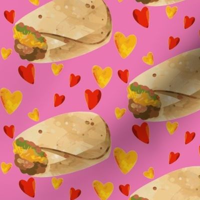 I Love Burritos on Pink