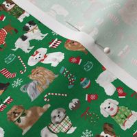 SMALL - dog christmas fabric - dogs in ugly sweaters, christmas, xmas, holiday design