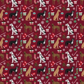 SMALL - Great Dane christmas fabric - cute dog breed design with presents, candy canes, food, xmas holiday fabric