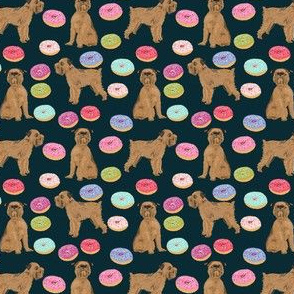 SMALL - brussels griffon navy blue pet dogs fabric cute dogs design donuts cute food