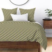 Bayeux Scalloped Diagonal Stripes in Navy Greengray and Buff