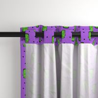 frankenstein on purple - halloween fabric
