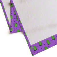 frankenstein on purple - halloween fabric