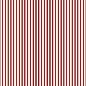 Beefy Pinstripe: Candy Apple Red & Cream Thin Stripe