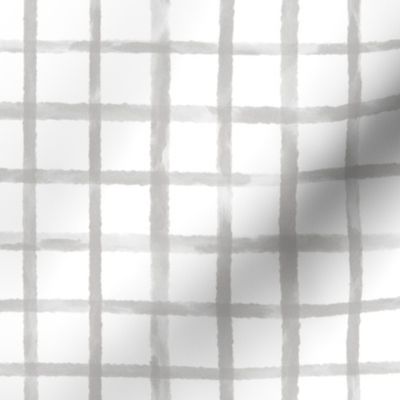 Large Scale Gray Plaid Watercolor Grid