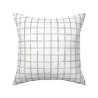 Large Scale Gray Plaid Watercolor Grid