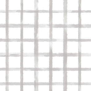 Large Scale Gray Plaid Watercolor Grid