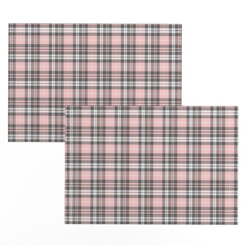 small scale pink and grey plaid