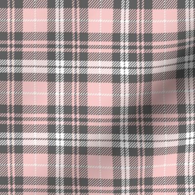 small scale pink and grey plaid