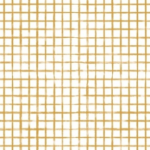 Gold Grid Watercolor Plaid (mustard, dark yellow)