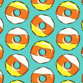 candy corn donuts - halloween donuts teal