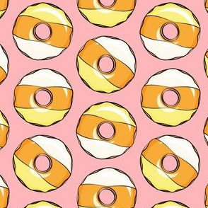 candy corn donuts - halloween donuts pink