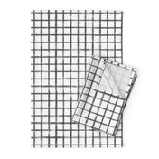 Large Scale Charcoal Gray Grid Watercolor