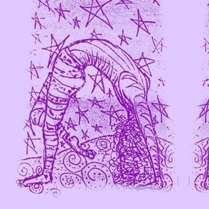 Acrobatty Night moves Print-violet on lilac