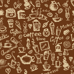   Coffee lovers, pattern design! Perfect for your kitchen, cafe, coffee shop company etc.