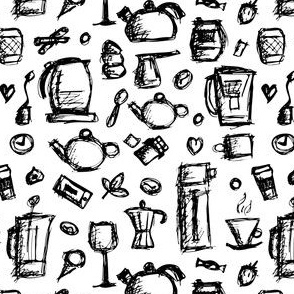 Kitchenware, hand drawn sketch for your print