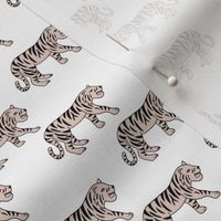 Cool little tiger illustration jungle theme beige on white 
