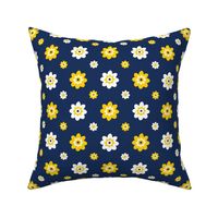 Michigan Wolverines Navy with White and Yellow Flowers