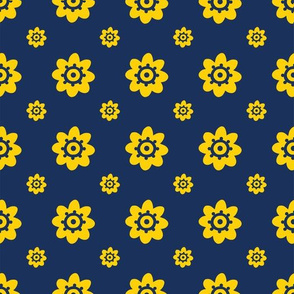 Michigan Wolverines Navy with yellow flowers