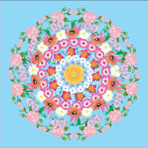 Flower Mandala in Light Blue