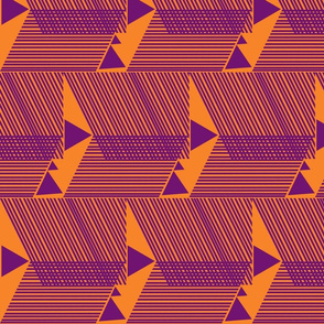 Escherish Fringe in Motion-tangerine-iris