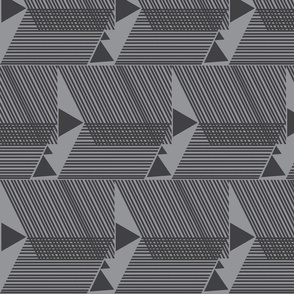 Escherish Fringe in Motion-grey-charcoal