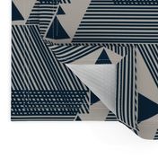 Escherish Fringe in Motion-taupe-indigo